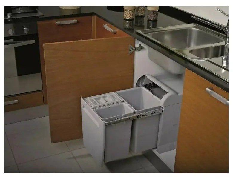 Bidone in plastica per rifiuti differenziati/incasso 30 l City - Elletipi