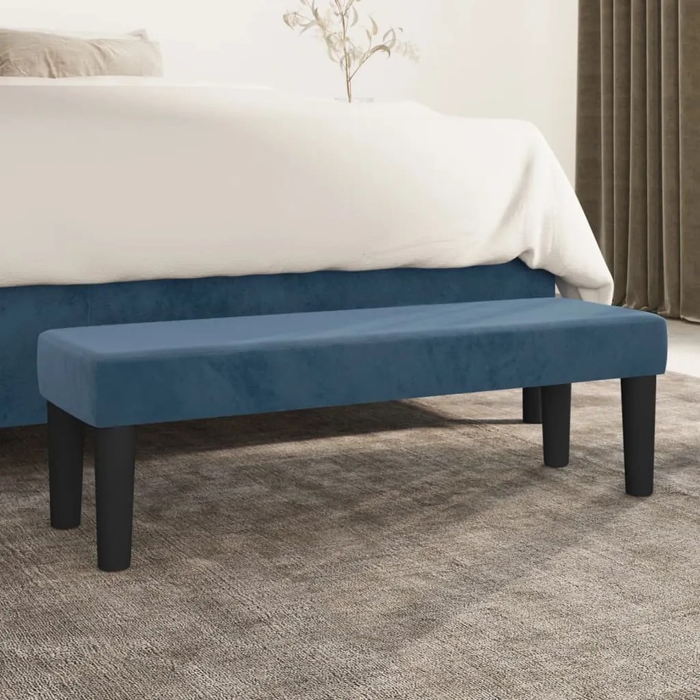 Panca Blu Scuro 100x30x30 Cm İn Velluto /
