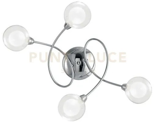 Plafoniera blog cromo 4 luci attacco g9 60x19x44cm diffusore sferic...