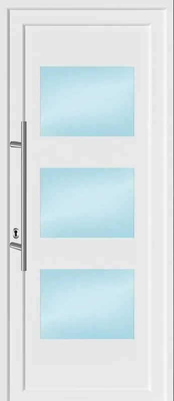 Portoncino d'ingresso in pvc 10034 L 86 x H 212 cm bianco apertura destra
