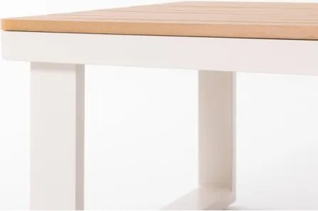 Salotto Da Esterno 5 Posti In Alluminio Con Tavolino E Cuscini Boston Avorio