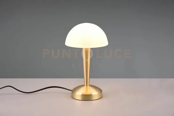 Canaria lampada da tavolo metallo ottone e vetro satinato touch con...