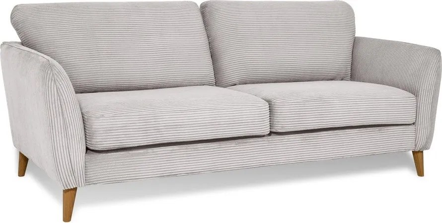 Divano in velluto a coste grigio chiaro 206 cm Paris - Scandic