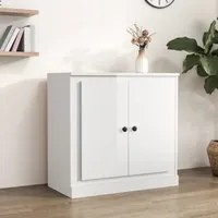 Credenza Bianco Lucido 70x35,5x67,5 cm in Legno Multistrato 816186