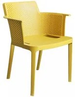 Poltrona da esterno ed interno in Polipropilene cm 60x58x76,5 - KAMALA Colore: Giallo