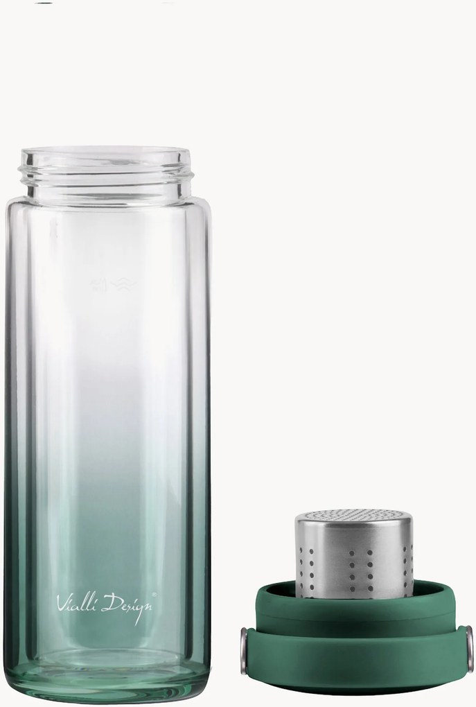 Bottiglia in vetro borosilicato a doppia parete con infusore Fuori