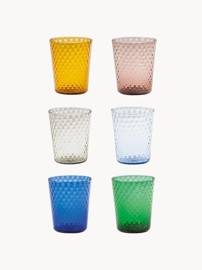 Set 6 bicchieri acqua fatti a mano Veneziano