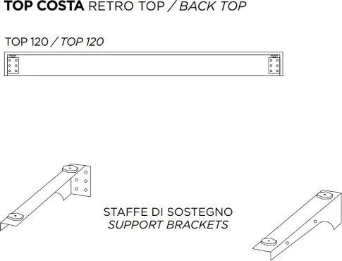 Mensola per lavabo bagno sospesa 120 cm COSTA in legno Bianco