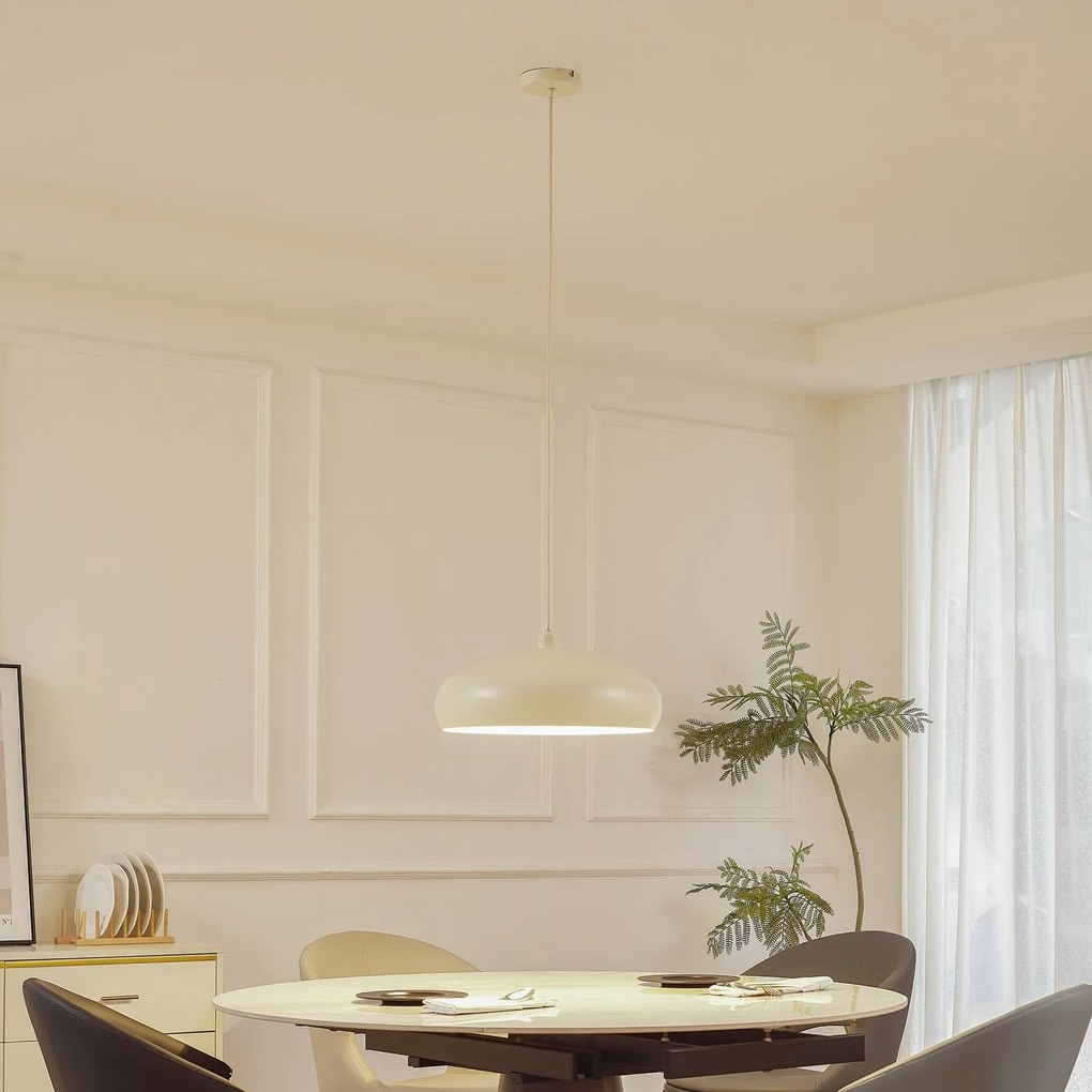 Lampada a sospensione Elover Lindby, dimmerabile, Crema / Ambra, Soggiorno / Sala da pranzo, Metallo, Moderno, Lampada a sospensione