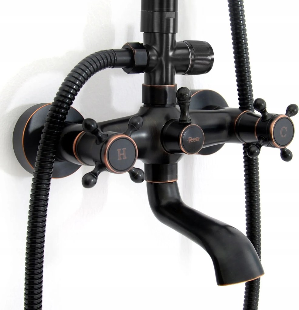 Set doccia con beccuccio Rea Retro Old Black