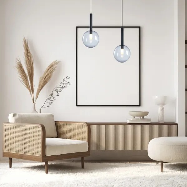 Lampadario a sospensione con filo NIKO 1xG9/9W/230V diametro 20 cm nero