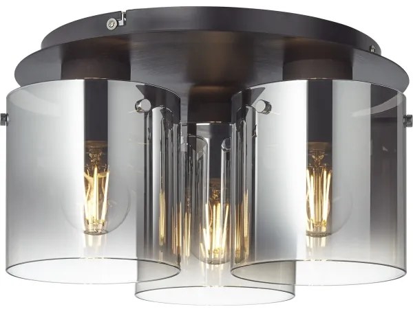 Brilliant - Plafoniera BETH 3xE27/60W/230V Ø 37 cm nero/fumé