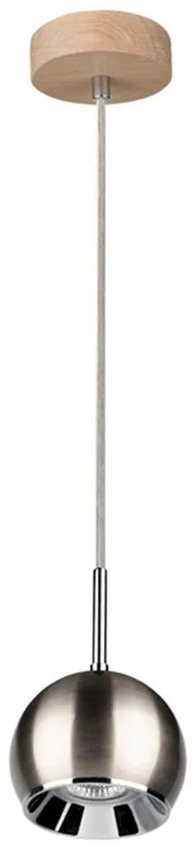 Spot-Light 5141174 - Lampadario LED a sospensione con filo BALL WOOD 1xGU10/5W/230V quercia opaco