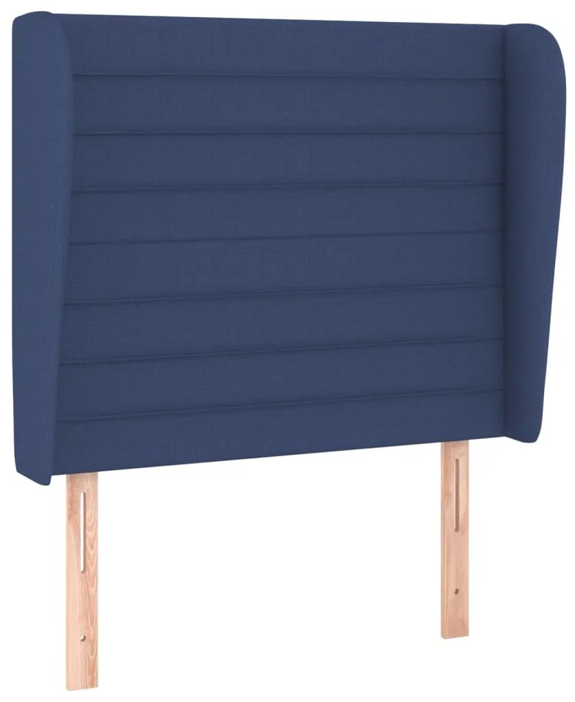 Testiera ad orecchio blu 93x23x118/128 cm in tessuto
