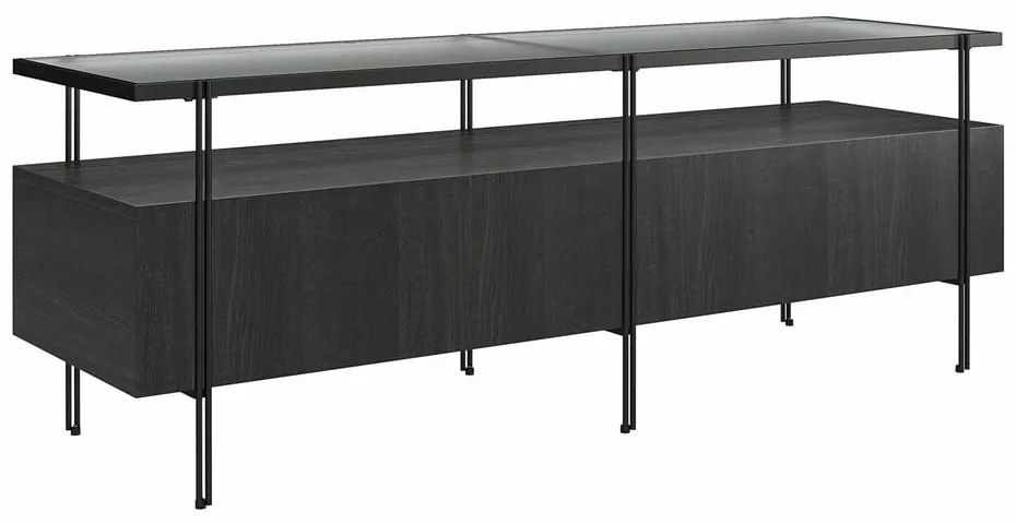 Tavolo TV nero in rovere 140x50 cm Wainwright - Støraa