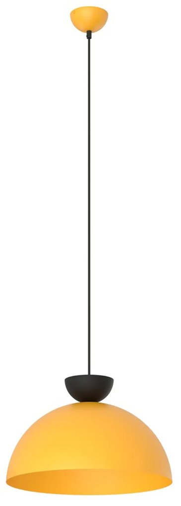 Lampadario Minimal Efesto Acciaio Nero Arancione 1 Luce Gx53