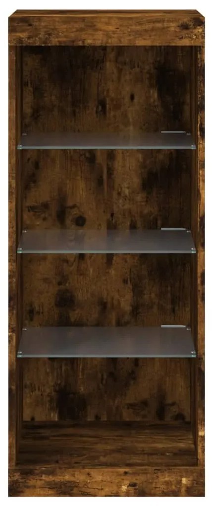 Credenza con Luci LED Rovere Fumo 41x37x100 cm