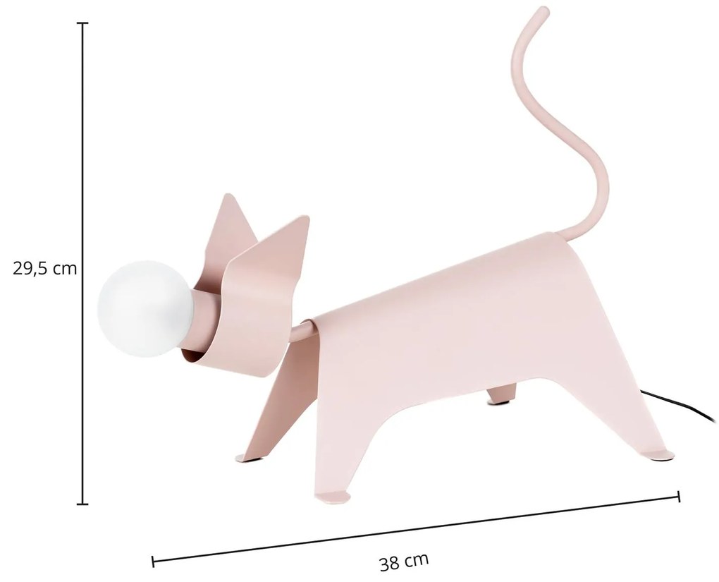 Lucande Idalina Lampada LED da tavolo, gatto, rosa