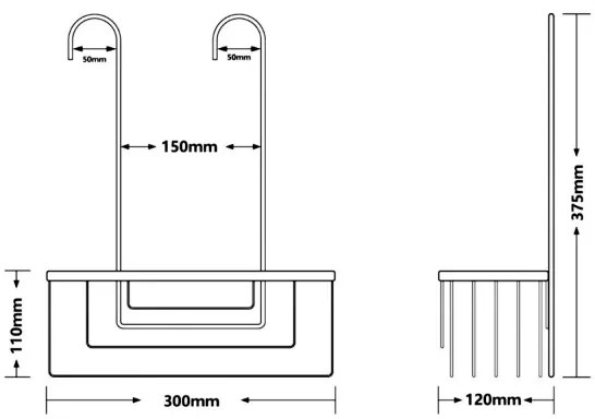 Gedy - Mensola sospesa per doccia SMART 37,5x30 cm, cromato lucido