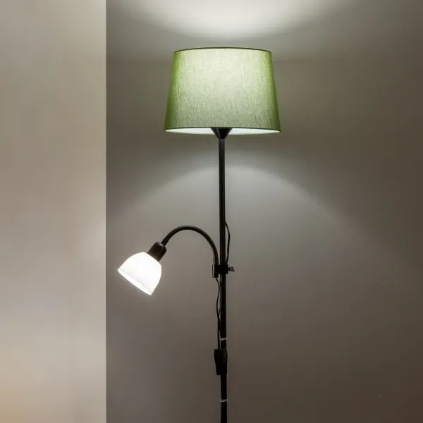 Brilagi - Lampada da terra CERIA 2 in 1 1xE27/100W/230V + 1xE14/25W nero/verde