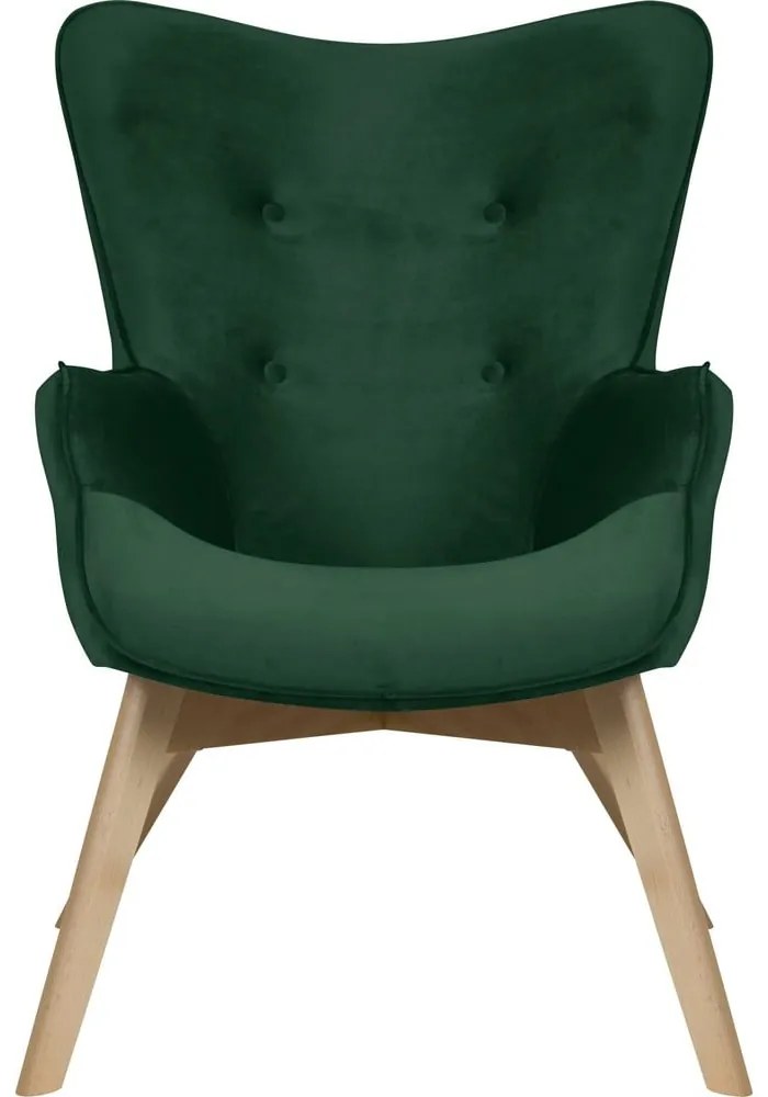 Poltrona verde scuro con rivestimento in velluto Niko – Ropez