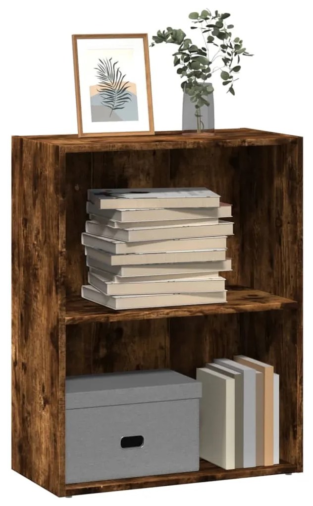 Libreria rovere fumo 60x30x77 cm in legno multistrato