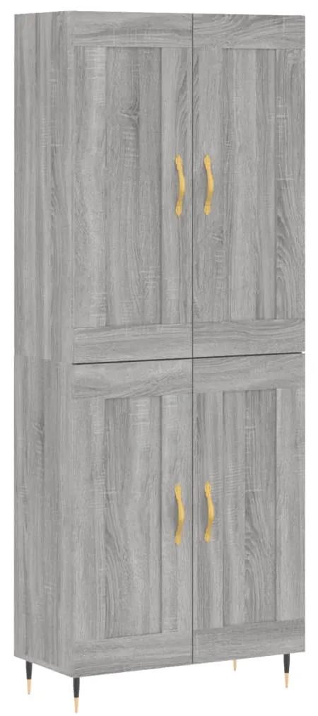 Credenza grigio sonoma 69,5x34x180 cm in legno multistrato