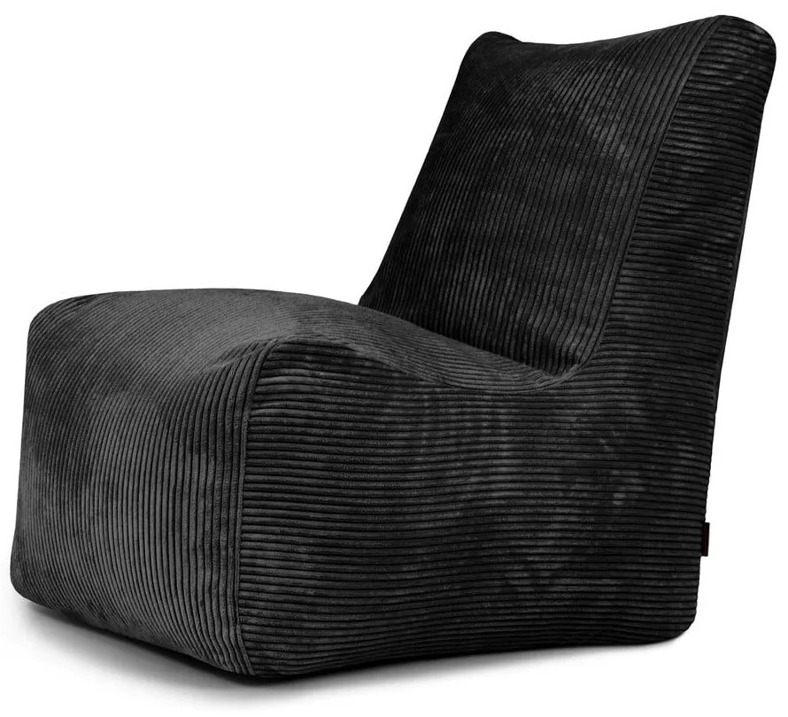 Puof a sacco nero con rivestimento in velluto a coste Seat Lounge – SLOWDOWN