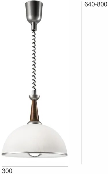 Lampadario a scomparsa CHIARA 1xE27/60W/230V argento/rovere