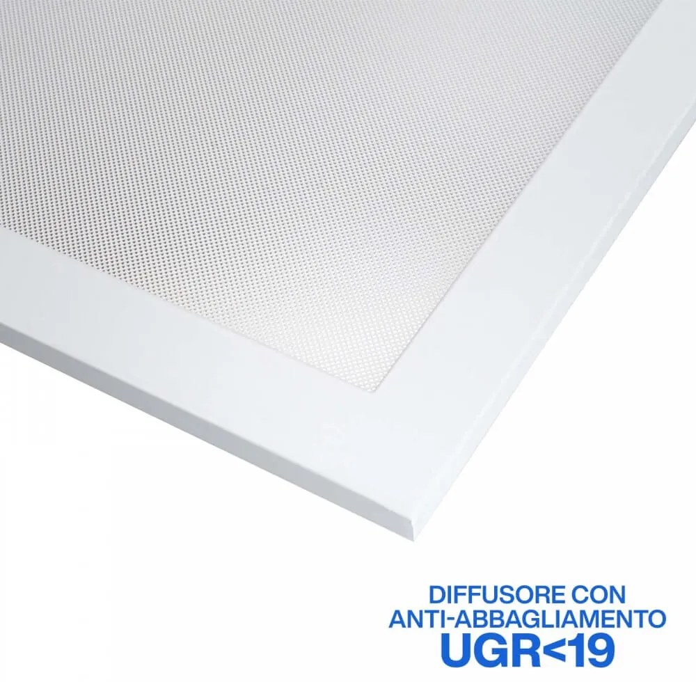 Pannello LED a Sospensione 120x60 88W 130lm/W UGR19 con driver Philips Colore Bianco Freddo 5.700K
