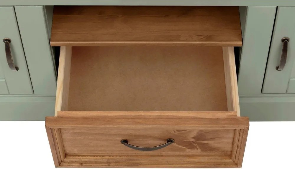 Mobile TV verde chiaro in legno di pino 160x50 cm Selma - Støraa