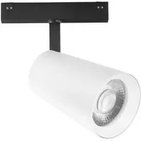 Faro binario DAVINCI 48V in alluminio bianco 30W luce calda 3000K