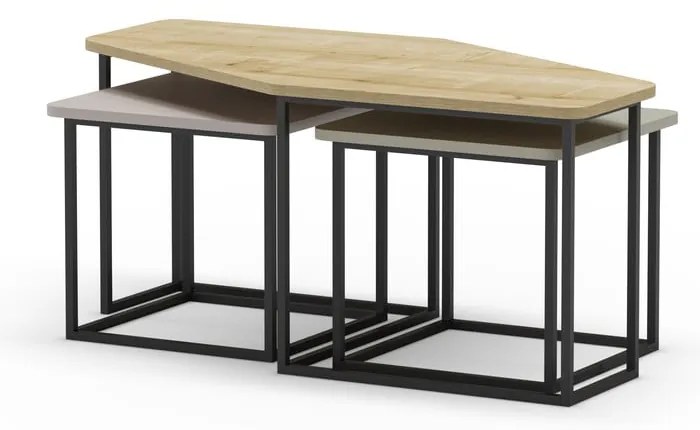 Set di 3 tavolini 60x111,5 cm Zoya - Marckeric