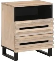 Comodino 50x34x62 cm in Legno Massello di Mango Grezzo 377486