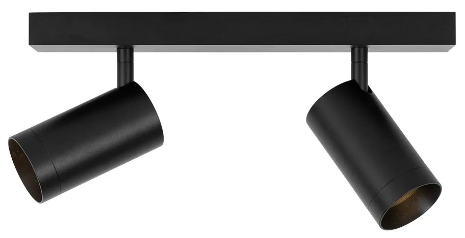 Faretto da soffitto moderno nero orientabile 2 luci - Jeana Luxe