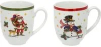 Set 2 tazze 300 ml Pupazzo e Babbo Natale