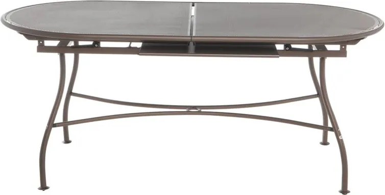 Tavolo allungabile da esterno ovale in ferro e alluminio marrone 6 posti L da 180 a 240x90cm, Evo OASI BY EMU