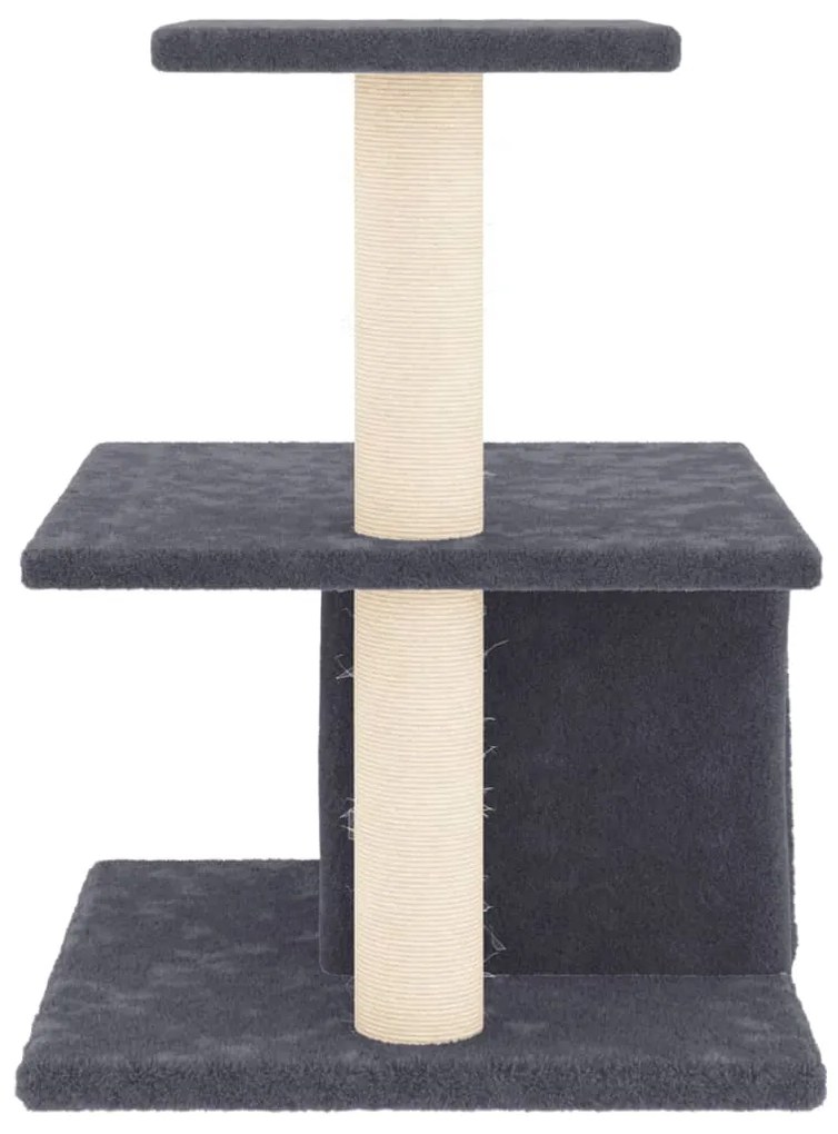 Albero per gatti con tiragraffi in sisal grigio scuro 48 cm