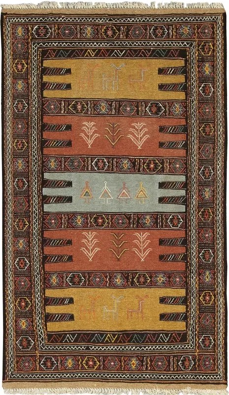 Kilim Tappeto 110 x 180 Marrone (Iran) Tessuto A Mano