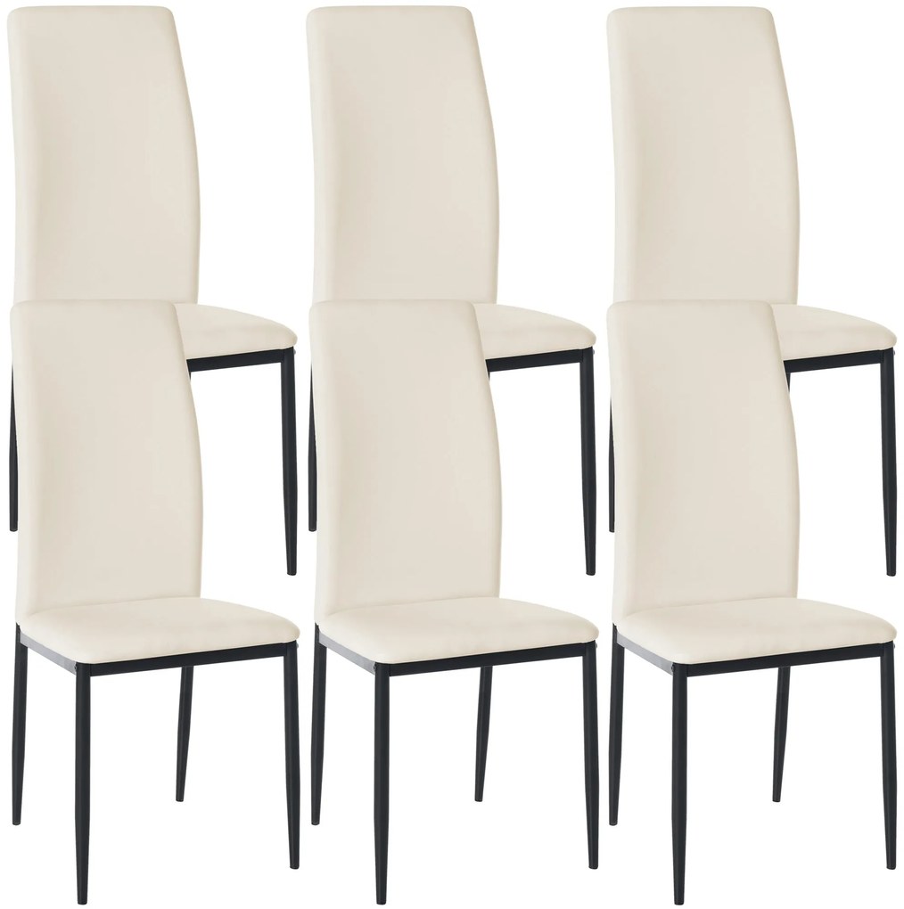 Sedie Da Pranzo Savino: Set Elegante E Confortevole Per La Tua Casa / Creme / Kunstleder