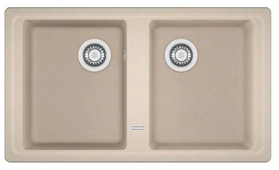 Lavello integrato 2 vasche FRANKE Boston fragranite L 50 x L 86 cm avena
