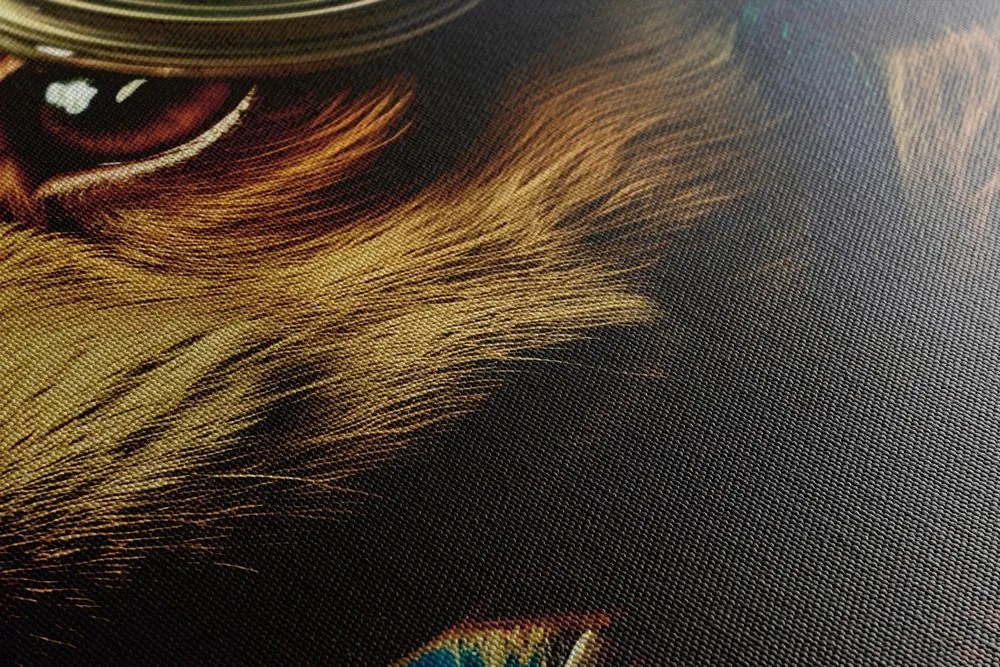Quadro su tela – Cane blu-oro