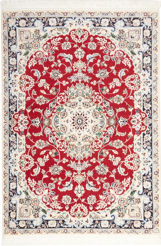Nain Tappeto persiano 150x110 Blu (Iran) Annodato A Mano