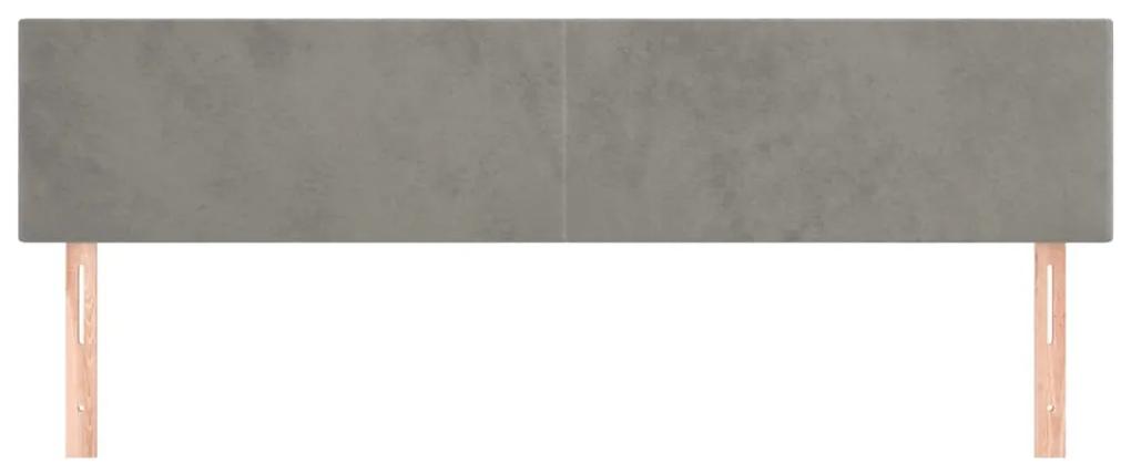 Testiere 2 pz grigio chiaro 100x5x78/88 cm in velluto