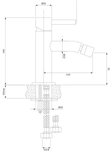 OMNIRES Y1220GLB - Rubinetto del bidet Y 14,5 cm molato oro