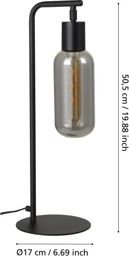 Eglo 901007 - Lampada da tavolo MAIONE 1xE27/4W/230V nera/fumé