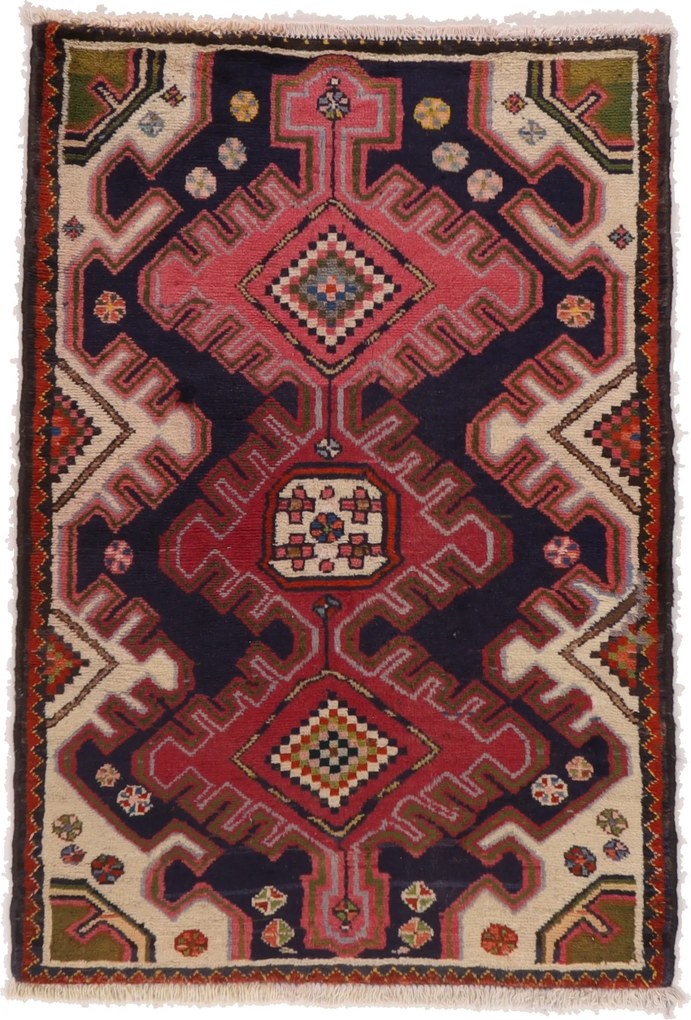 Hamedan Tappeto 90 x 130 (Iran) Annodato A Mano