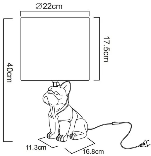 Globo 21741S - Lampada da tavolo DOGO 1xE27/60W/230V