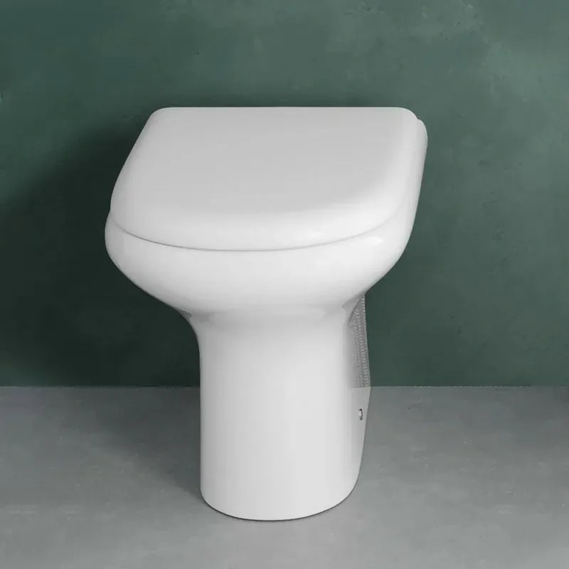 Vaso a terra filomuro Rak serie Compact scarico universale Rimless