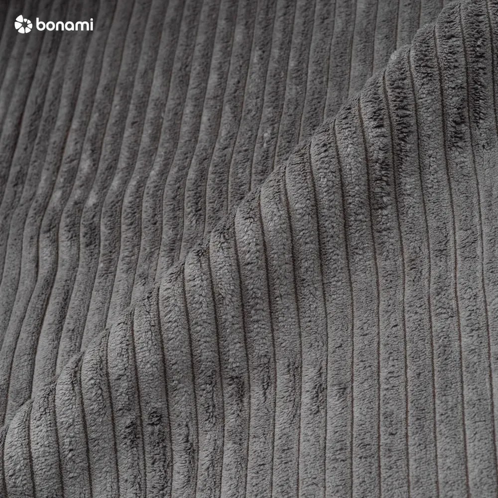 Modulo divano in velluto a coste grigio scuro, angolo destro Nihad modular - Bobochic Paris